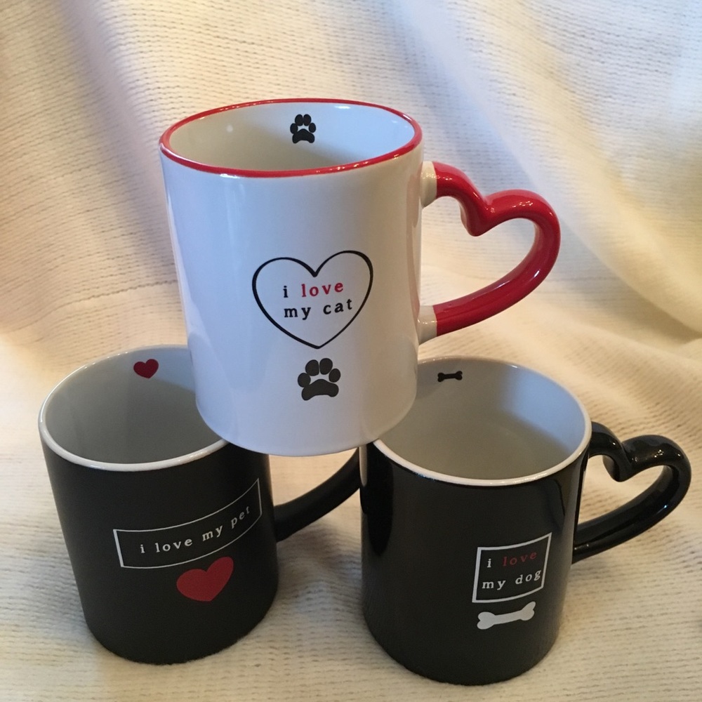 Love My Pet Mugs - Lot of 3